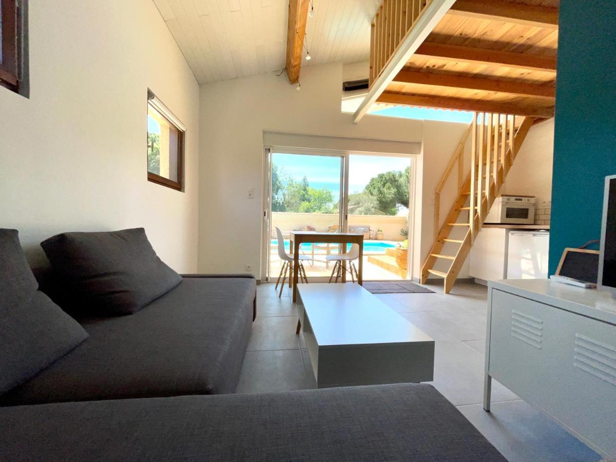 Annexe Des Pins - Studio Gite Avec Piscine & Climatisation Villeneuve-lès-Béziers 外观 照片