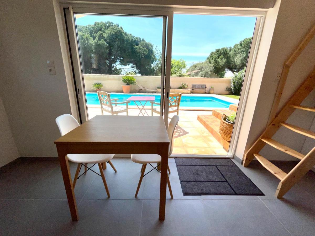 Annexe Des Pins - Studio Gite Avec Piscine & Climatisation Villeneuve-lès-Béziers 外观 照片