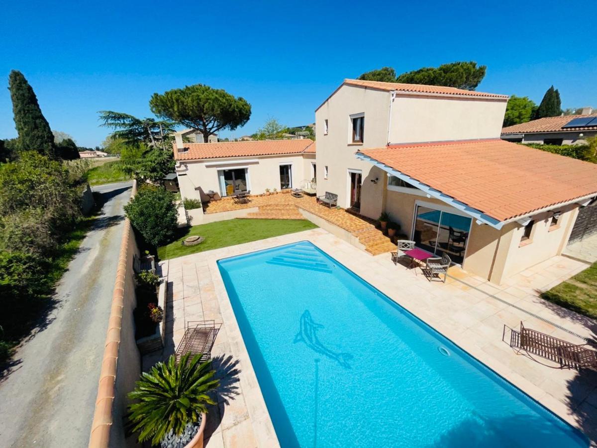 Annexe Des Pins - Studio Gite Avec Piscine & Climatisation Villeneuve-lès-Béziers 外观 照片